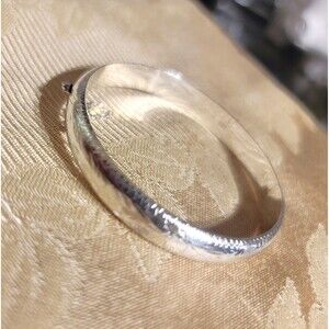 925 Sterling Silver Bangle Bracelet Hinged w Latch & safety chain w fine etching
